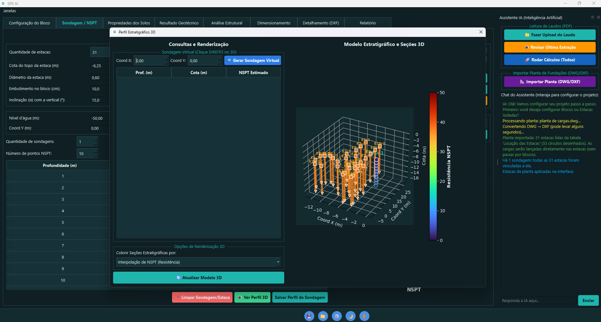 Modelagem estratigráfica 3D e sondagem virtual